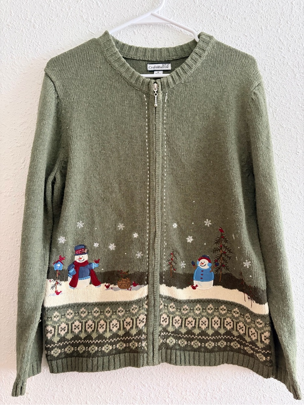 Vintage Christmas Zip Sweater